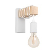 43706 Бра TOWNSHEND, 1х10W(E27-LED), L65, A185, H215, сталь, белый/дерево, коричневый