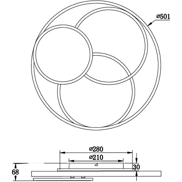 Светодиодная потолочная люстра управляемая пультом (без пам настроек) 94Вт 6400лм 3000-6000К Freya Cosmic FR10015CL-L94WB