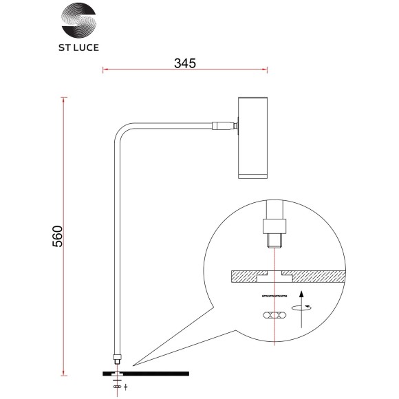 SL1006.404.01 Прикроватная лампа ST-Luce Черный/Черный LED 1*3W 3000K ARPER