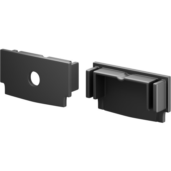 Комплект заглушек (для профиля 61×14) 2 шт., ALM-6114-B-EC 642013