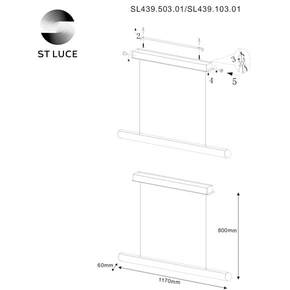 SL439.503.01 Светильник подвесной ST-Luce Белый/Белый LED 1*24W 4000K Настенные светильники SL439.503.01 Светильник подвесной ST-Luce Белый/Белый LED 1*24W 4000K Настенные светильники