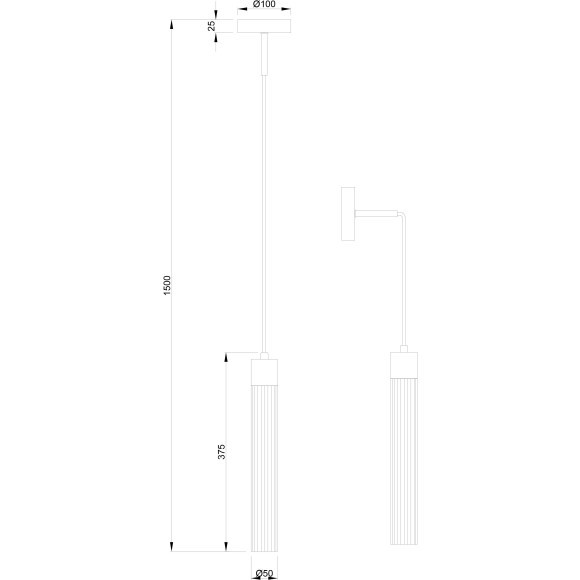 Светильник подвесной настенный Stilfort 2192/02/01PW серия Hitube
