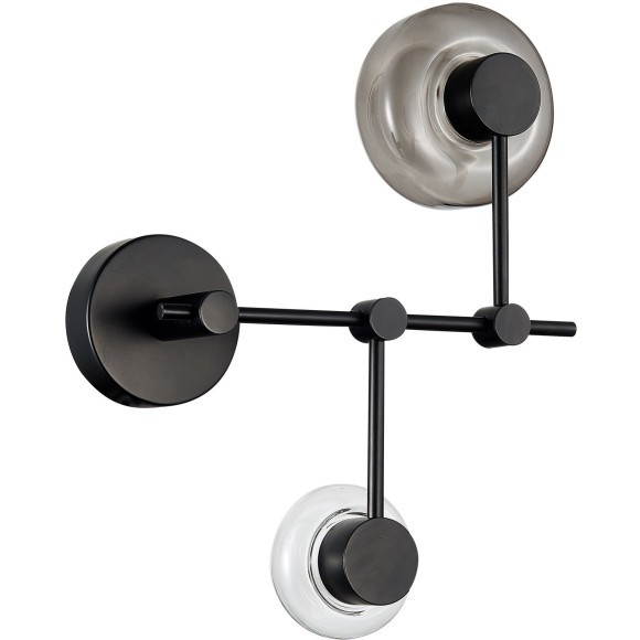 SL6005.401.02 Светильник настенный ST-Luce Черный/Дымчатый, Прозрачный LED 2*3W 3000K VALLO SL6005.401.02 Светильник настенный ST-Luce Черный/Дымчатый, Прозрачный LED 2*3W 3000K VALLO