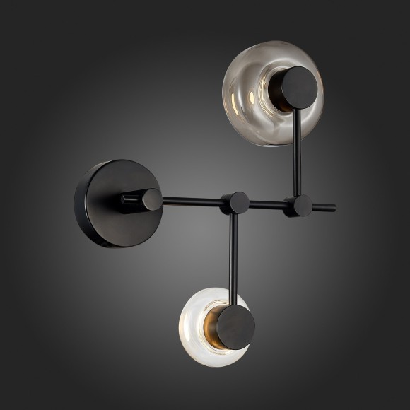 SL6005.401.02 Светильник настенный ST-Luce Черный/Дымчатый, Прозрачный LED 2*3W 3000K VALLO SL6005.401.02 Светильник настенный ST-Luce Черный/Дымчатый, Прозрачный LED 2*3W 3000K VALLO