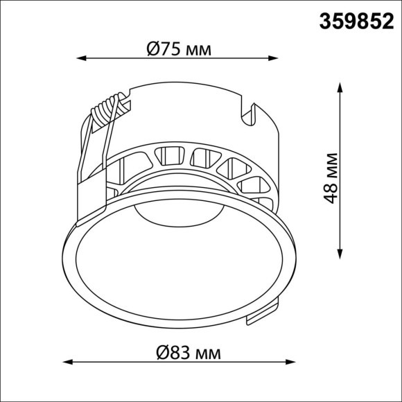 359852 WIR NT25 506 черный Светильник встраиваемый с переключателем цв. температуры IP20 LED 12W 220-240V 2700К\3200К\4000К NOVA 359852 WIR NT25 506 черный Светильник встраиваемый с переключателем цв. температуры IP20 LED 12W 220-240V 2700К\3200К\4000К NOVA