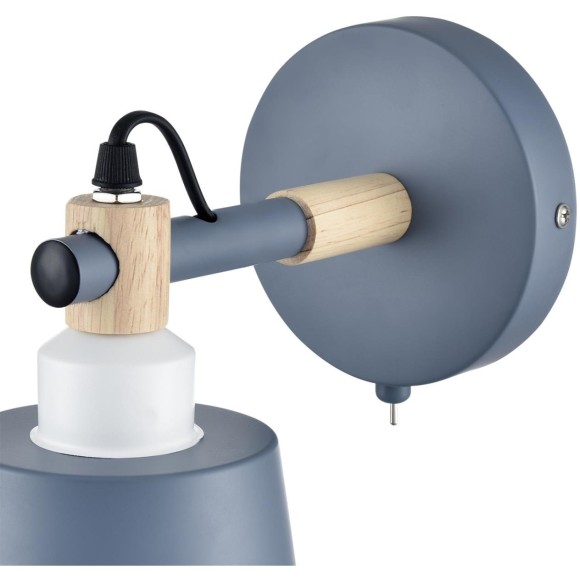 8098/1W MODERNI LN25 синий/синий металл, дерево/металл Бра Е27 1*60W 220V ROSALINA 8098/1W MODERNI LN25 синий/синий металл, дерево/металл Бра Е27 1*60W 220V ROSALINA