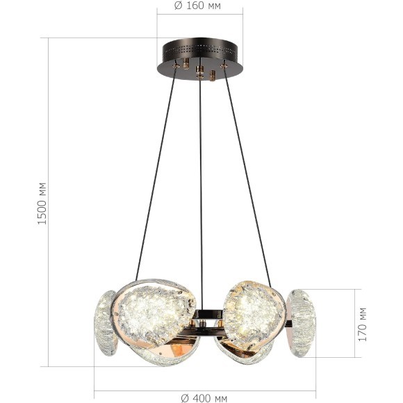 SL6018.203.48 Светильник подвесной ST-Luce Черный/Золотистый LED 1*48W 4000K ENIGMA