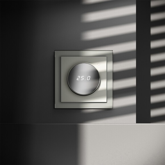 Терморегулятор электронный VOLTUM S70 с индикацией и датчиком, для теплого пола, (сталь)