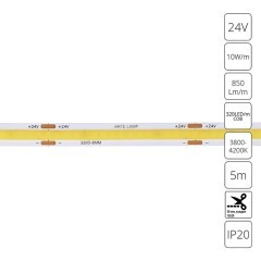 A2432008-02-4K Светодиодная лента 24В 10Вт/м 850Лм/м 4000К CRI 90+ 8мм COB 320шт/м 5м IP20 A2432008-02-4K Светодиодная лента 24В 10Вт/м 850Лм/м 4000К CRI 90+ 8мм COB 320шт/м 5м IP20