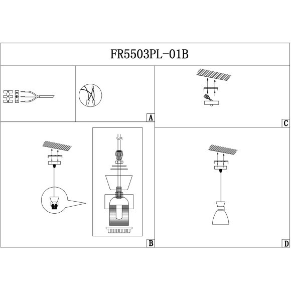 Freya Topi FR5503PL-01B Минималистичный подвесной светильник в стиле лофт под сменную лампу 1xE27 до 40 Вт, черный металл и прозрачное стекло, плафон диаметром 13,5 см, макс. высота 97,5 см