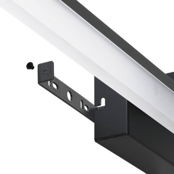 900845 Бра PALMITAL, 1X11W (LED), 3000K, 1350lm, IP44, L595, H80, A65, алюминий, сталь, черный / пластик, матовый