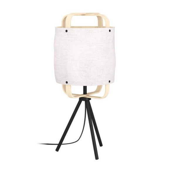 43934 Настольная лампа SURFLEET, 1X40W (E27), H515, сталь, черный / дерево, текстиль