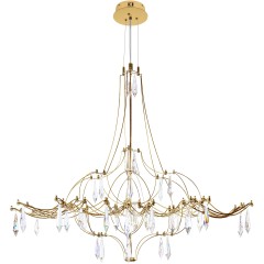10588/800 Gold Asfour Loft It MIRA Подвесной светильник с LED 22,5 Вт, 3000 К, 2700 Лм, IP20, золотое металлическое основание, прозрачный хрустальный плафон