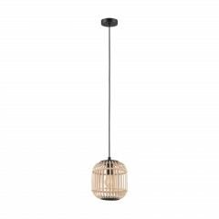 43231 Подвес BORDESLEY, 1x28W (E27), ?210, H1100, сталь, черный/дерево, натуральный