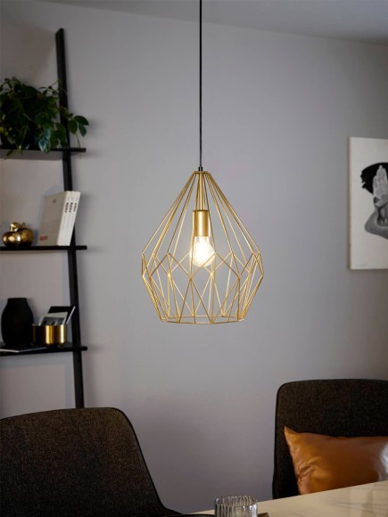 49933 Подвес CARLTON 1, 1x60W (E27), ?310, H1100, сталь, золотой