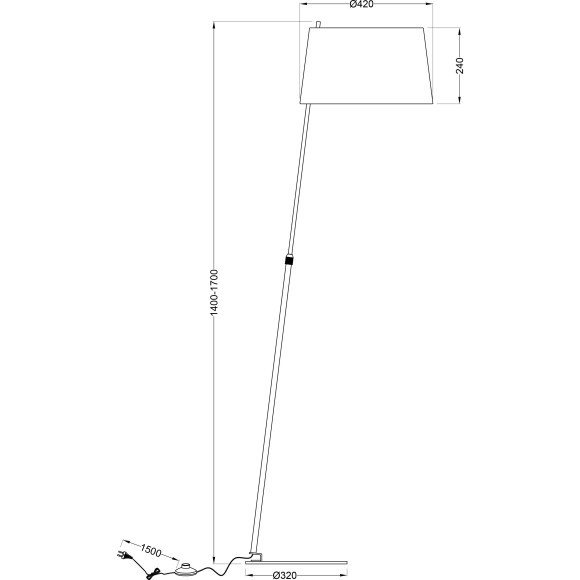 Торшер с абажуром Maytoni MOD613FL-01W Bergamo под лампу 1xE27 60W Торшер с абажуром Maytoni MOD613FL-01W Bergamo под лампу 1xE27 60W