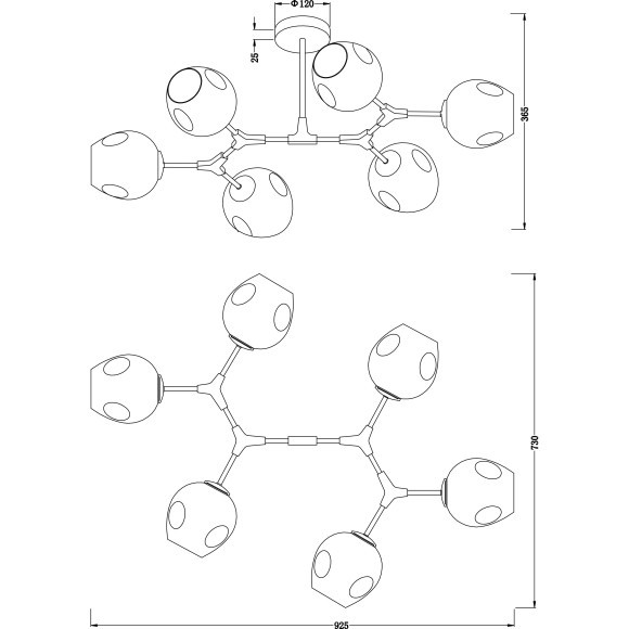 Люстра потолочная Freya FR5006CL-06B Desi под лампы 6xE27 60W Люстра потолочная Freya FR5006CL-06B Desi под лампы 6xE27 60W