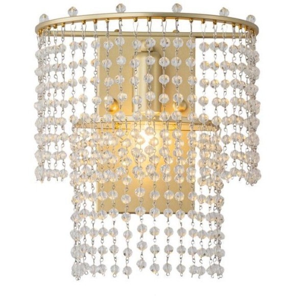 4762-1W Настенный светильник (бра) Favourite с золотым основанием и хрустальными подвесками под лампу Е14 