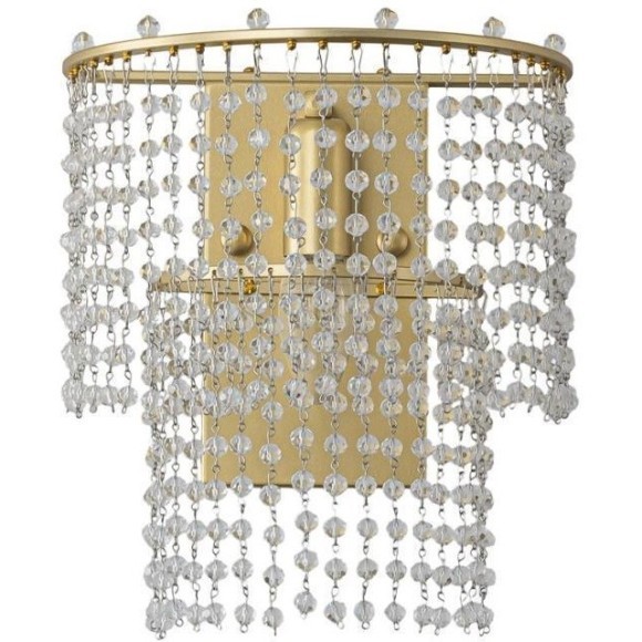 4762-1W Настенный светильник (бра) Favourite с золотым основанием и хрустальными подвесками под лампу Е14 