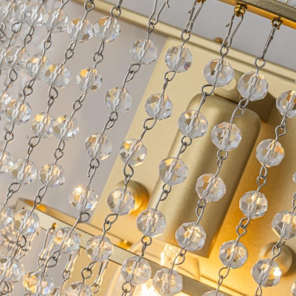 4762-1W Настенный светильник (бра) Favourite с золотым основанием и хрустальными подвесками под лампу Е14 