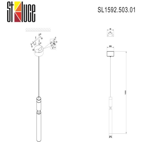 SL1592.503.01 Светильник подвесной ST-Luce Белый/Белый LED 1*6W 3000K Подвесные светильники
