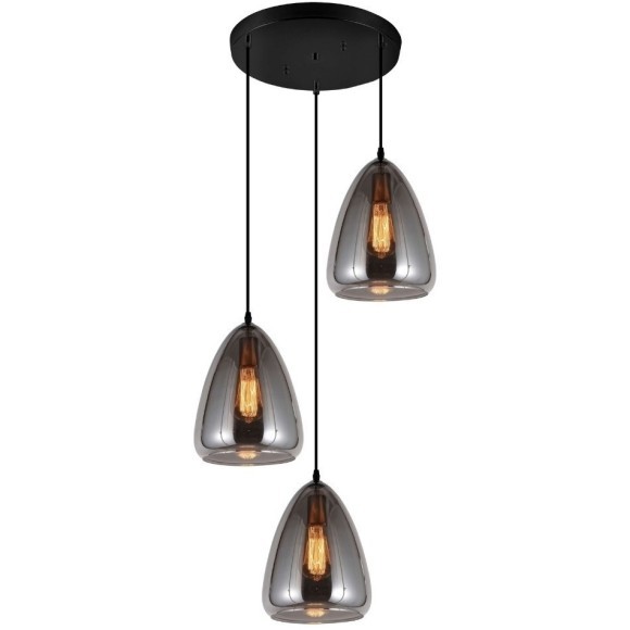 Подвесной светильник с 3 лампами Lumina Deco LDP 6841-3 GY под лампы 3xE27 60W