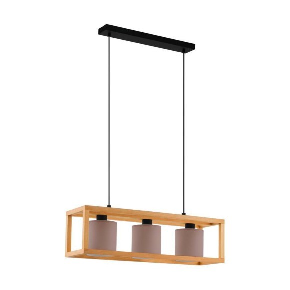 390108 EGLO GRANADOS Потолочная люстра с тремя лампами E27, 120Вт, дерево коричневое, ткань белый 390108 EGLO GRANADOS Потолочная люстра с тремя лампами E27, 120Вт, дерево коричневое, ткань белый