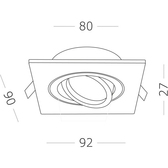ST251.508.01 Св-к встр. Белый GU10 1*50W  IP20 L92xW92xH27 220V Без ламп Встраиваемые светильники