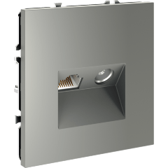 Розетка телевизионная встраиваемая VOLTUM S70 TV+RJ45 кат. 6, (сталь)