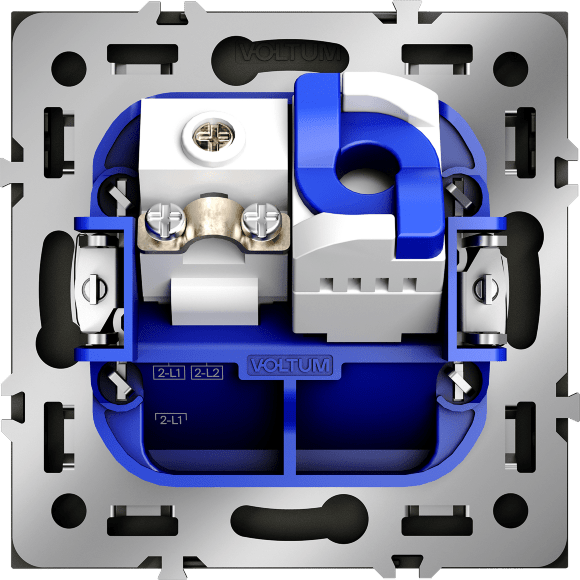 Розетка телевизионная встраиваемая VOLTUM S70 TV+RJ45 кат. 6, (сталь)