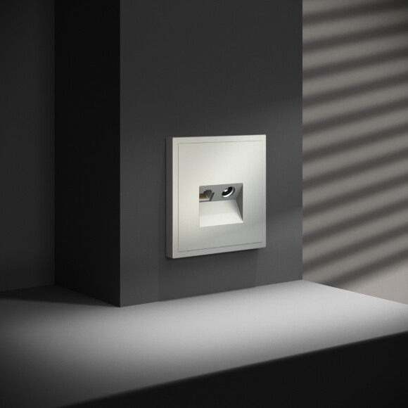 Розетка телевизионная встраиваемая VOLTUM S70 TV+RJ45 кат. 6, (сталь)