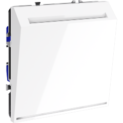 Выключатель встраиваемый VOLTUM S70 карточный 16А, (белый глянцевый)