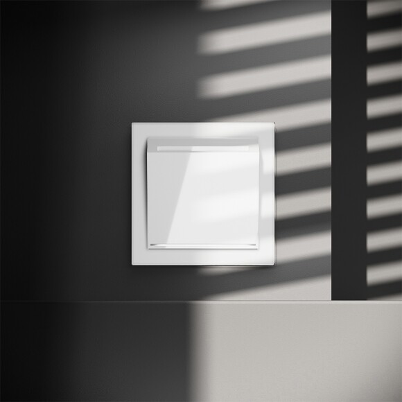 Выключатель встраиваемый VOLTUM S70 карточный 16А, (белый глянцевый)