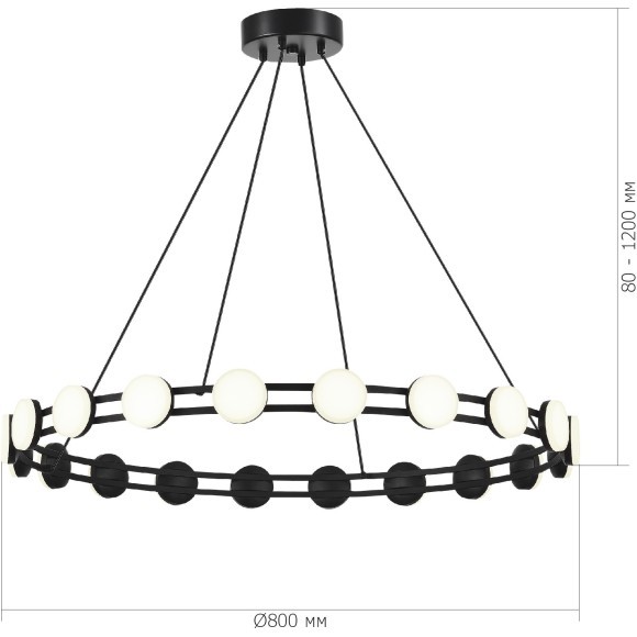 SL6610.403.20 Светильник подвесной ST-Luce черный/белый LED 1*40W 4000K MONRO