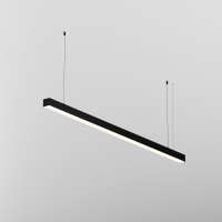 Maytoni Technical LL312030 Подвесной линейный LED-светильник длиной 1.5 м, SMD 2835, 30Вт, 4000К, 1800Лм, CRI90, 120°, 220V, IP33, черный алюминий, рассеиватель белый матовый, 1500x50x50 мм, комплектация: профиль, рассеиватель, лента, тросы 2м, блок питан