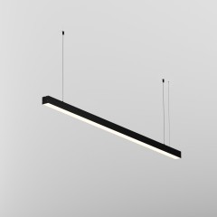 Maytoni Technical LL312030 Подвесной линейный LED-светильник длиной 1.5 м, SMD 2835, 30Вт, 4000К, 1800Лм, CRI90, 120°, 220V, IP33, черный алюминий, рассеиватель белый матовый, 1500x50x50 мм, комплектация: профиль, рассеиватель, лента, тросы 2м, блок питан
