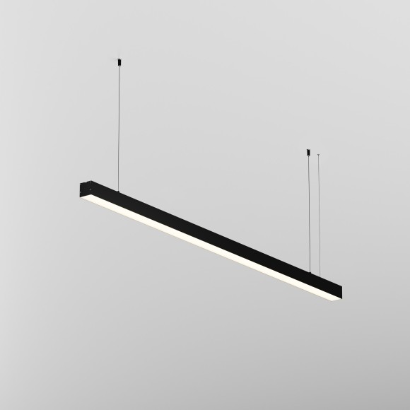 Maytoni Technical LL312030 Подвесной линейный LED-светильник длиной 1.5 м, SMD 2835, 30Вт, 4000К, 1800Лм, CRI90, 120°, 220V, IP33, черный алюминий, рассеиватель белый матовый, 1500x50x50 мм, комплектация: профиль, рассеиватель, лента, тросы 2м, блок питан