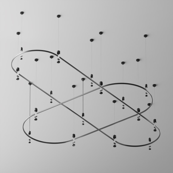 Шинопровод D650 накладной/подвесной радиусный Maytoni Flarity TRX154-SR-D650-B