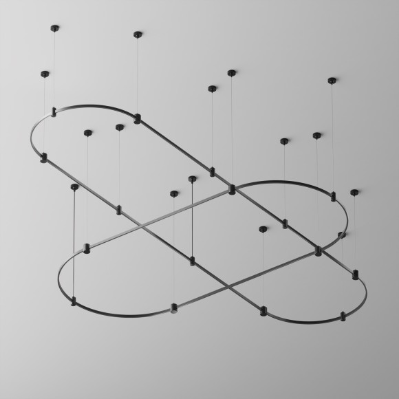Шинопровод D650 накладной/подвесной радиусный Maytoni Flarity TRX154-SR-D650-B