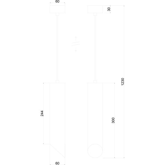 Подвесной светильник цилиндр Maytoni P044PL-01-30GU10-B L IPari под лампу 1xGU10 35W