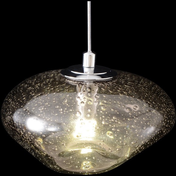 Crystal Lux Formless SP1 Smoke 4121/201 Подвесной современный светильник, плафон диаметром 15 см, дымчатое стекло, основание хром металл, лампа G9 1шт макс. 40Вт IP20 220В