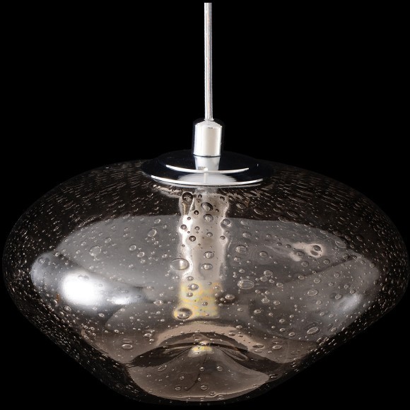 Crystal Lux Formless SP1 Smoke 4121/201 Подвесной современный светильник, плафон диаметром 15 см, дымчатое стекло, основание хром металл, лампа G9 1шт макс. 40Вт IP20 220В