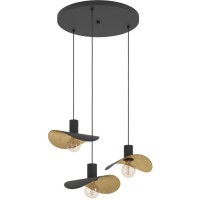 390395 Подвес SACEDA, 3x40W(E27), сталь, черный, золотой