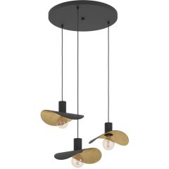 390395 Подвес SACEDA, 3x40W(E27), сталь, черный, золотой