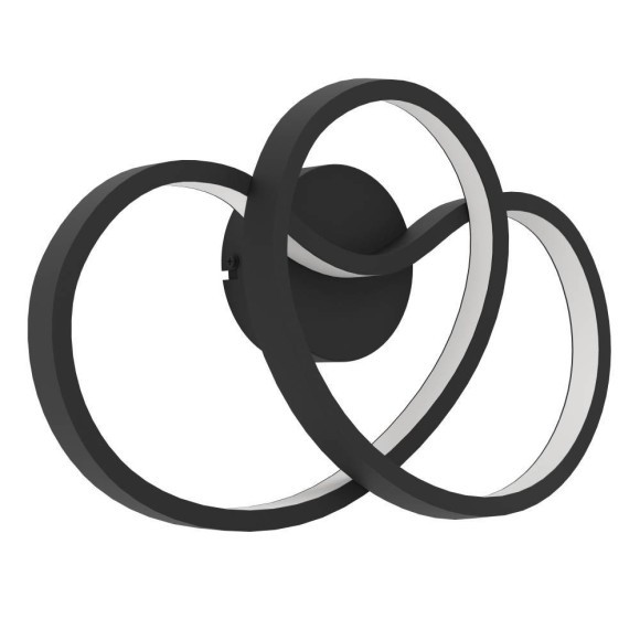 900949 Бра GIANELLA, 12W (LED), 3000K, 1100lm, L365, B240, H100, сталь, черный / пластик, белый