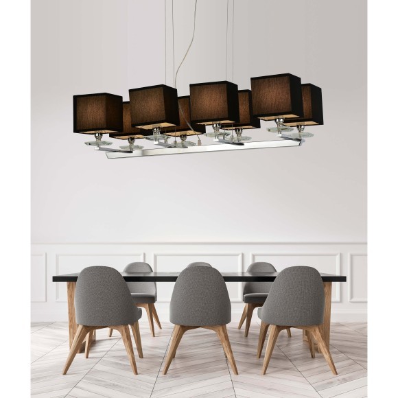 Хрустальная подвесная люстра Lumina Deco Fianelo LDP 1248-8 BK