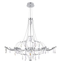 10588/800 Silver Asfour Loft It MIRA Подвесной светильник с прозрачным хрустальным плафоном и серебристым металлическим основанием, LED 22,5 Вт, 3000 К, 2700 Лм, 12–24 В, IP20