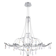 10588/800 Silver Asfour Loft It MIRA Подвесной светильник с прозрачным хрустальным плафоном и серебристым металлическим основанием, LED 22,5 Вт, 3000 К, 2700 Лм, 12–24 В, IP20