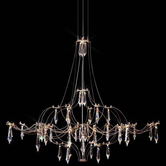10588/800 Silver Asfour Loft It MIRA Подвесной светильник с прозрачным хрустальным плафоном и серебристым металлическим основанием, LED 22,5 Вт, 3000 К, 2700 Лм, 12–24 В, IP20