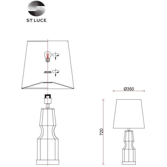 SL1005.104.01 Прикроватная лампа ST-Luce Дымчатый,Латунь/Серый E27 1*40W SAYA SL1005.104.01 Прикроватная лампа ST-Luce Дымчатый,Латунь/Серый E27 1*40W SAYA